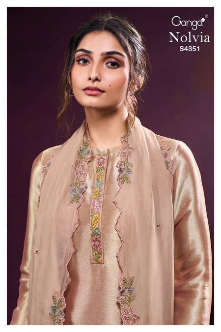 Nolvia 4351 By Ganga Bemberg Silk Designer Salwar Suits Wholesale Online